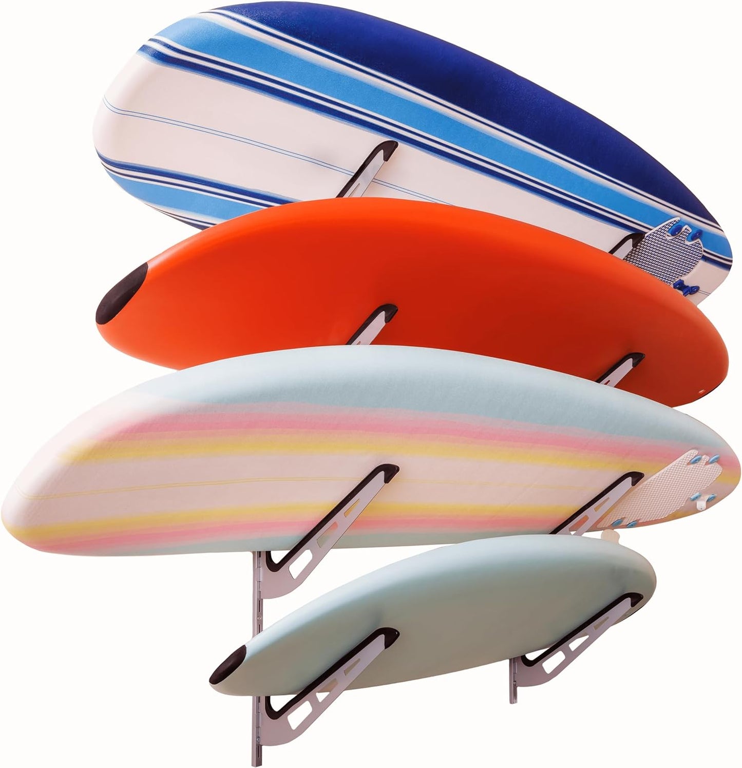 4-Tier Surfboard Wall Rack | Anti-Sway Design