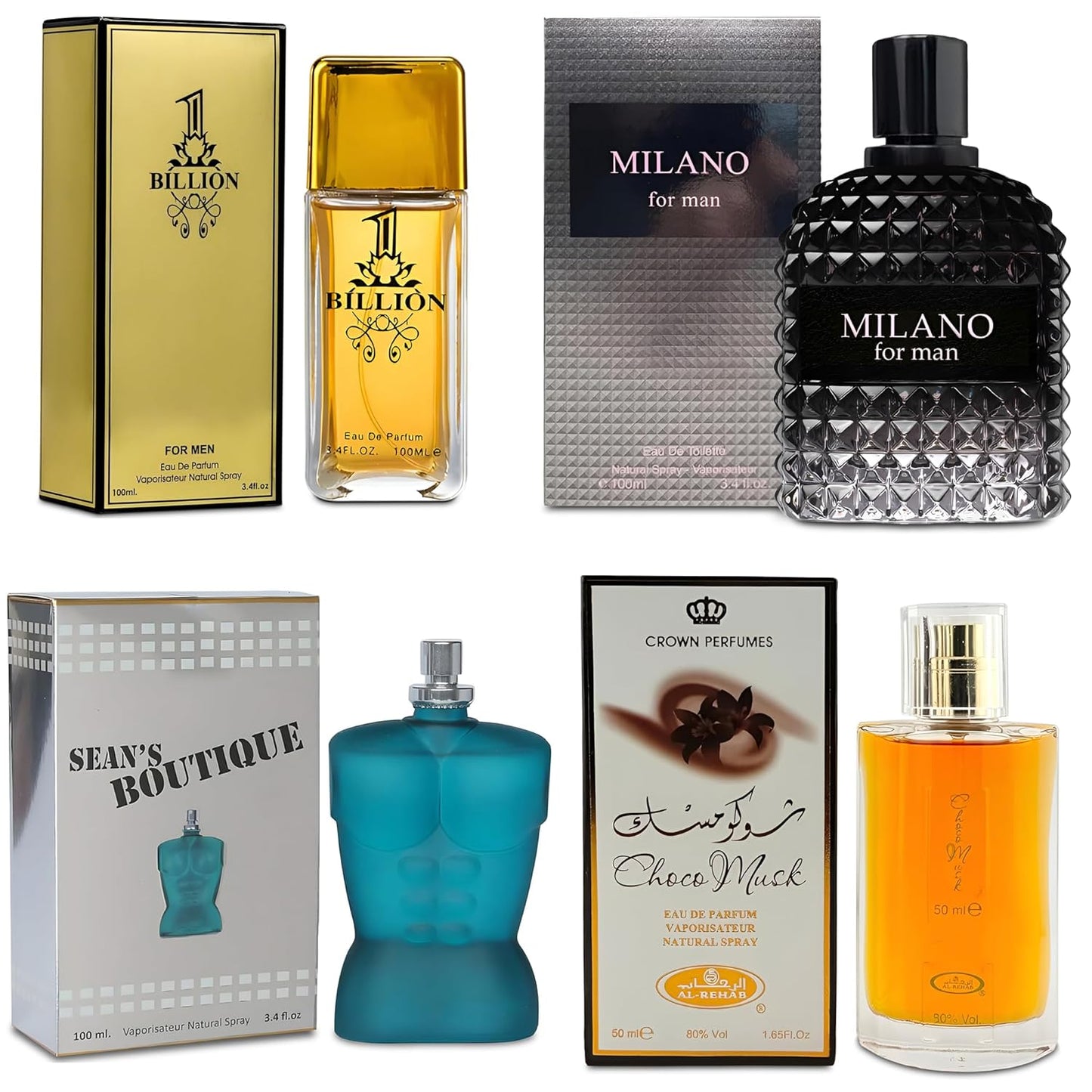 Men Cologne 4-Piece Combo Set with Long Lasting Fragrance