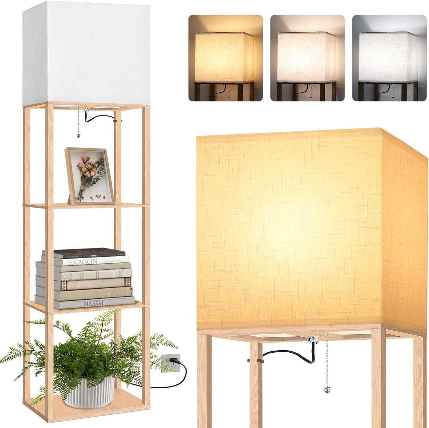 Dott Arts Floor Lamp with Shelves for Modern Living Spaces