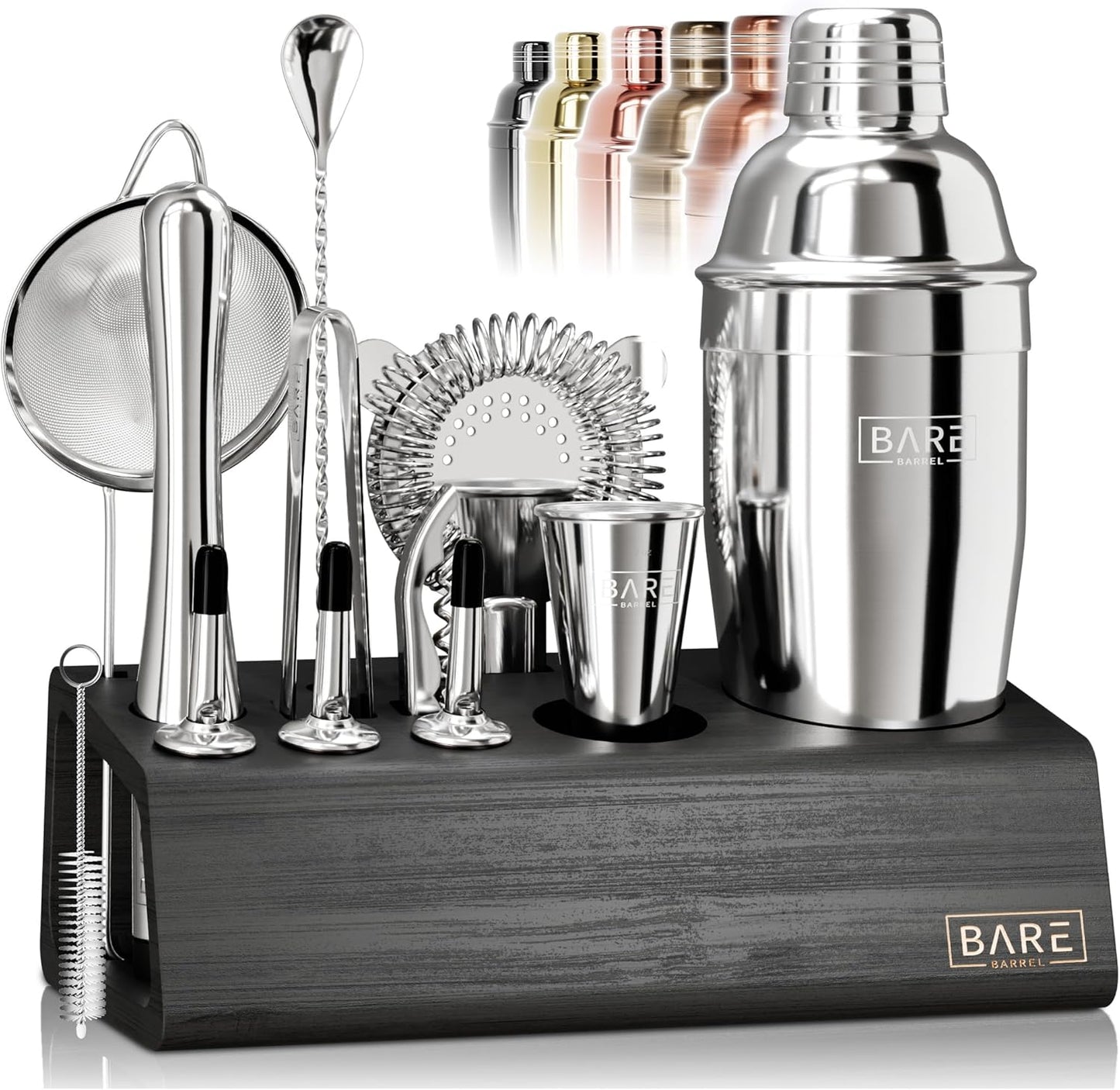 BARE BARREL Mixology 14-Piece Bartender Kit | Home Bartending Made Easy!