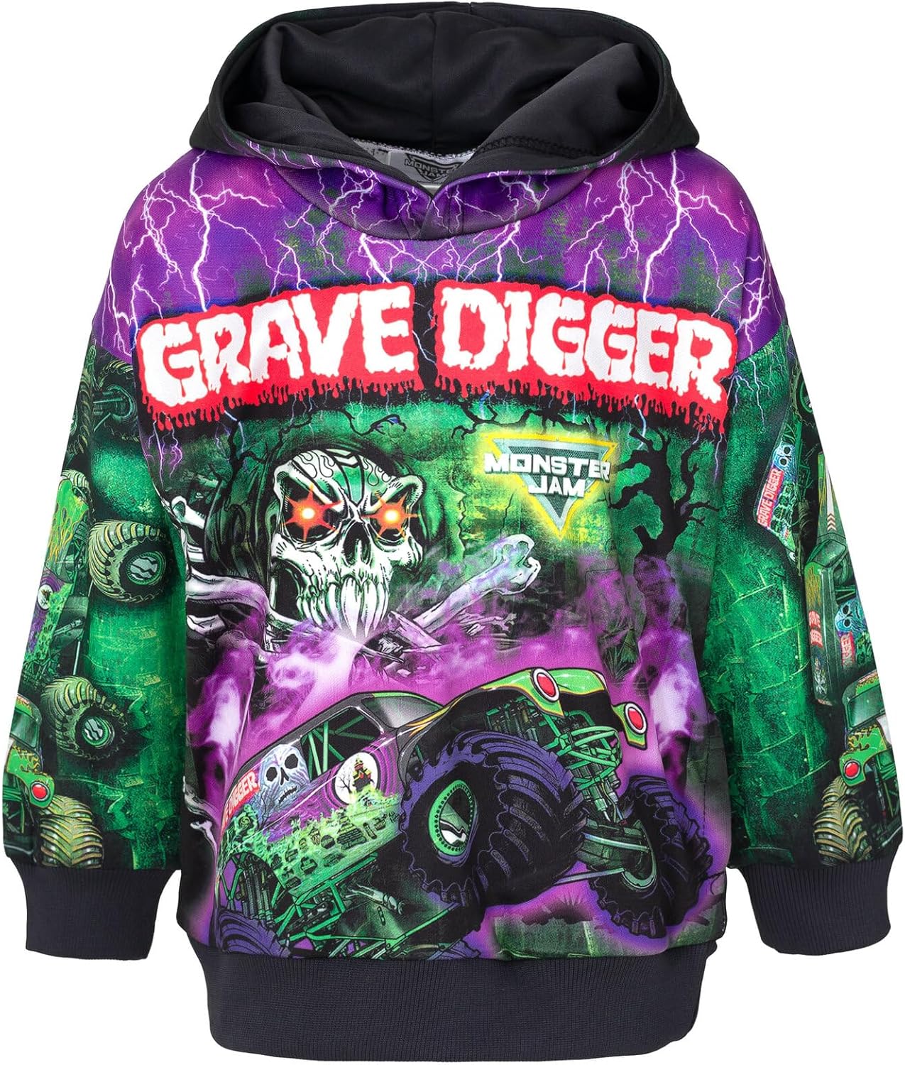 Monster Jam Fleece Pullover Hoodie for Kids - Grave Digger & More