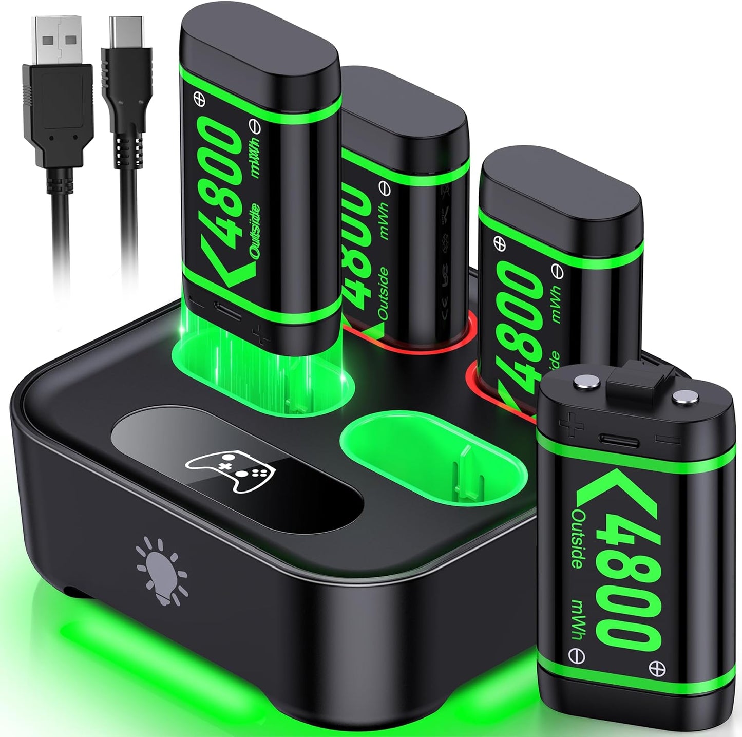 Upgraded Fast Charging Rechargeable Battery Packs for Xbox Gamers