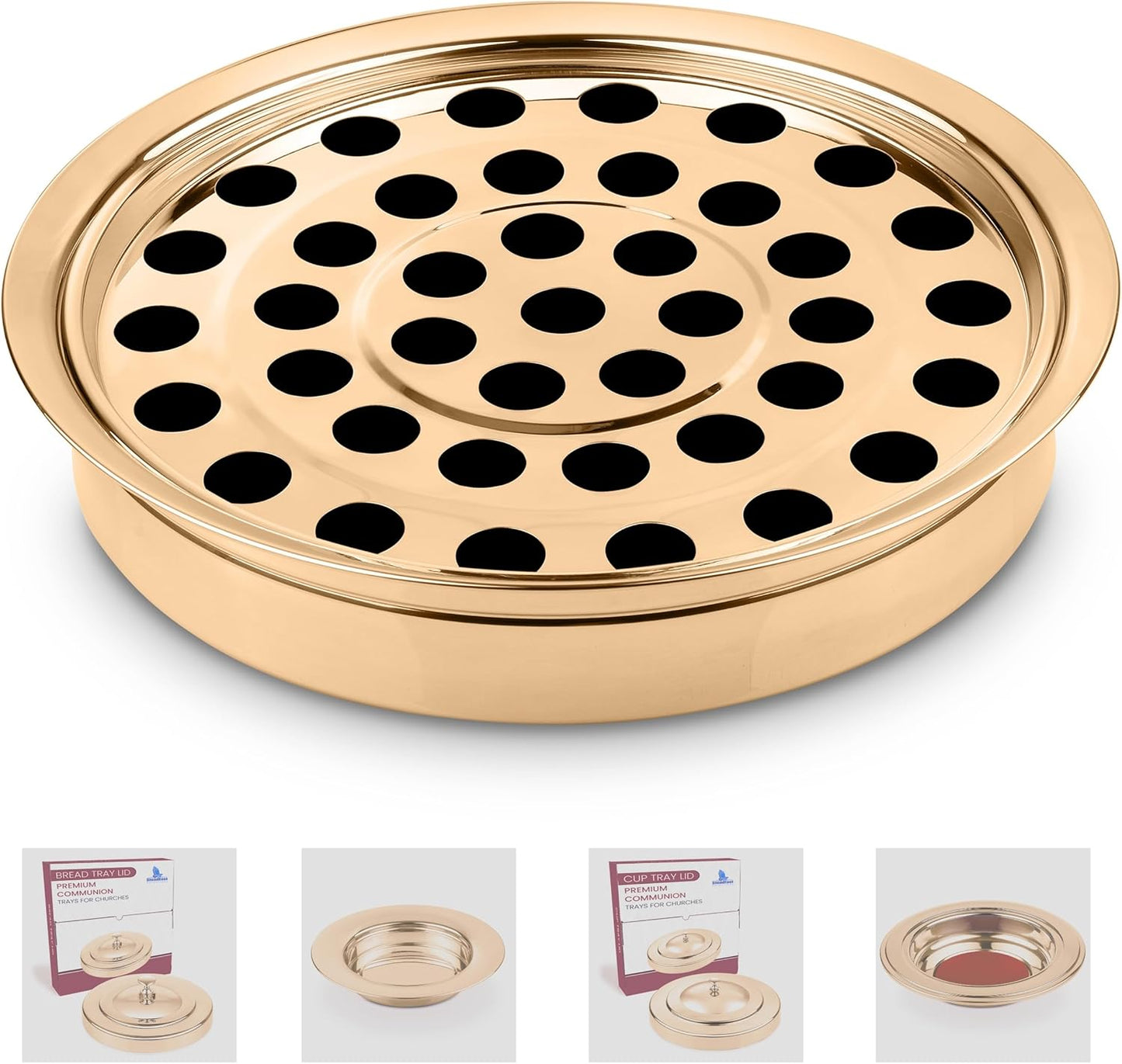 Premium Stainless Steel Communion Cup Tray for Churches - 40 Cups