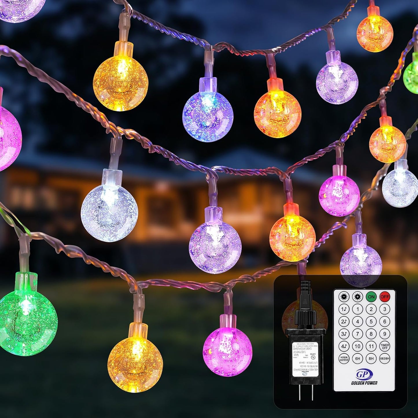 66FT Outdoor String Lights with Remote Control for Parties