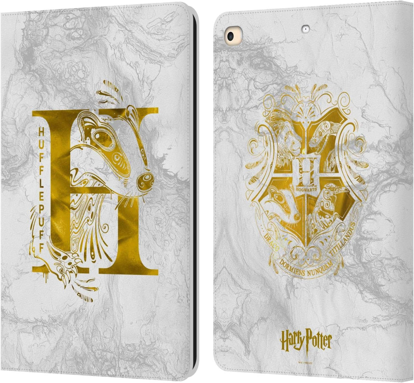 Harry Potter Hufflepuff Aguamenti Leather Wallet Case for iPad