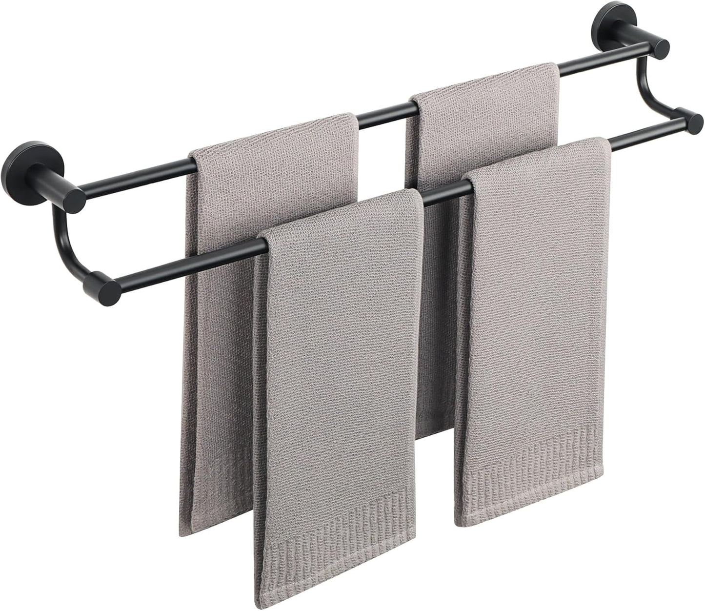 Alise Double Towel Bars for Bathroom - Matte Black Towel Rack