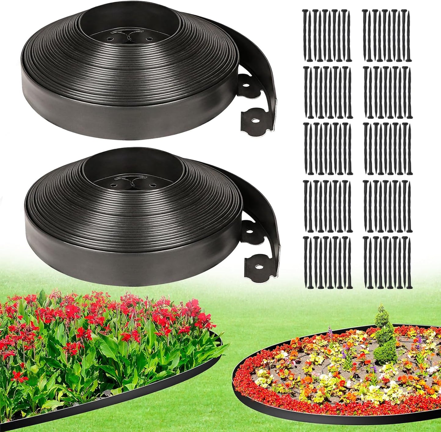 JERIA 2 Inch Tall Garden Edging Kit for Beautiful Landscaping