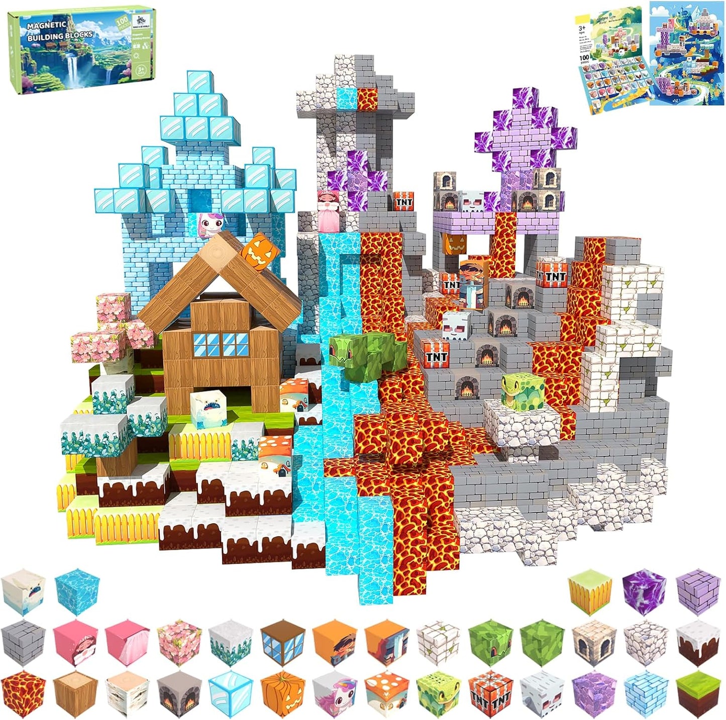 100PCS Magnetic Blocks for Kids - Creative Building Fun