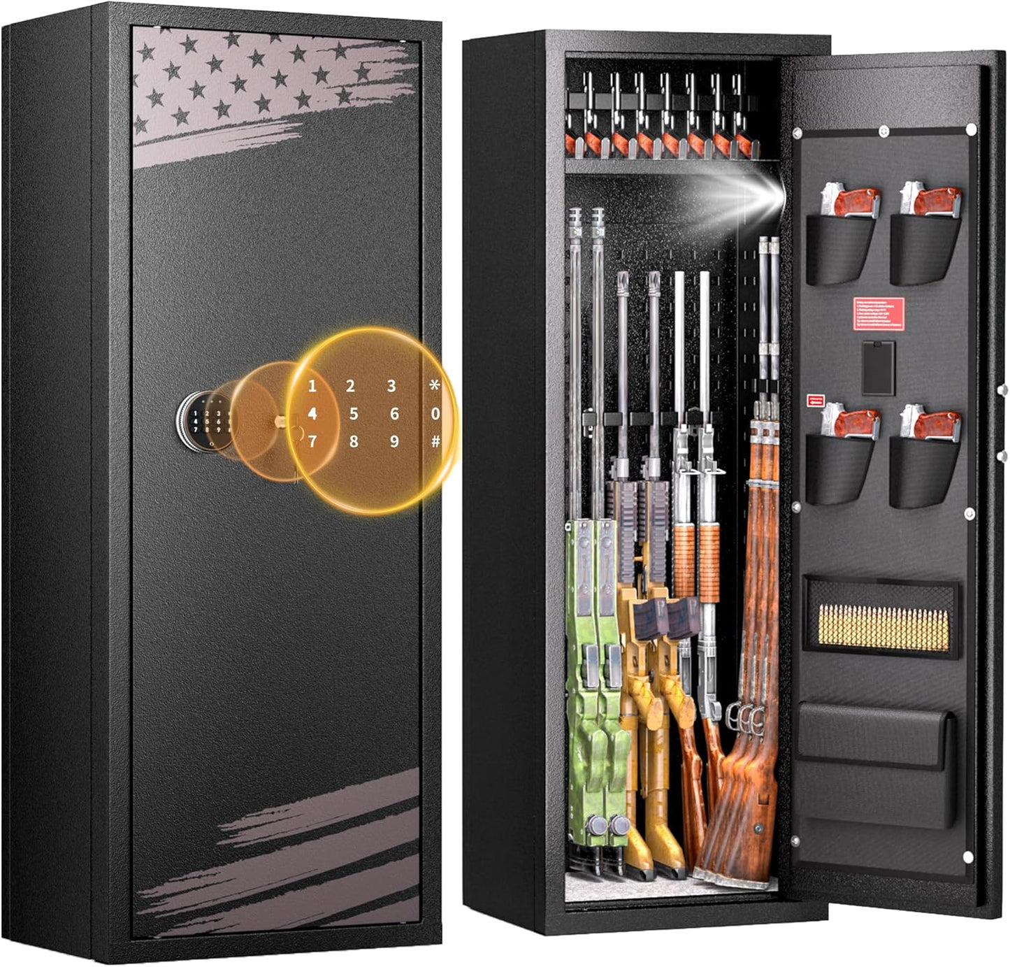 INTERGREAT Gun Safe for Home with Multifunction Lock and Storage