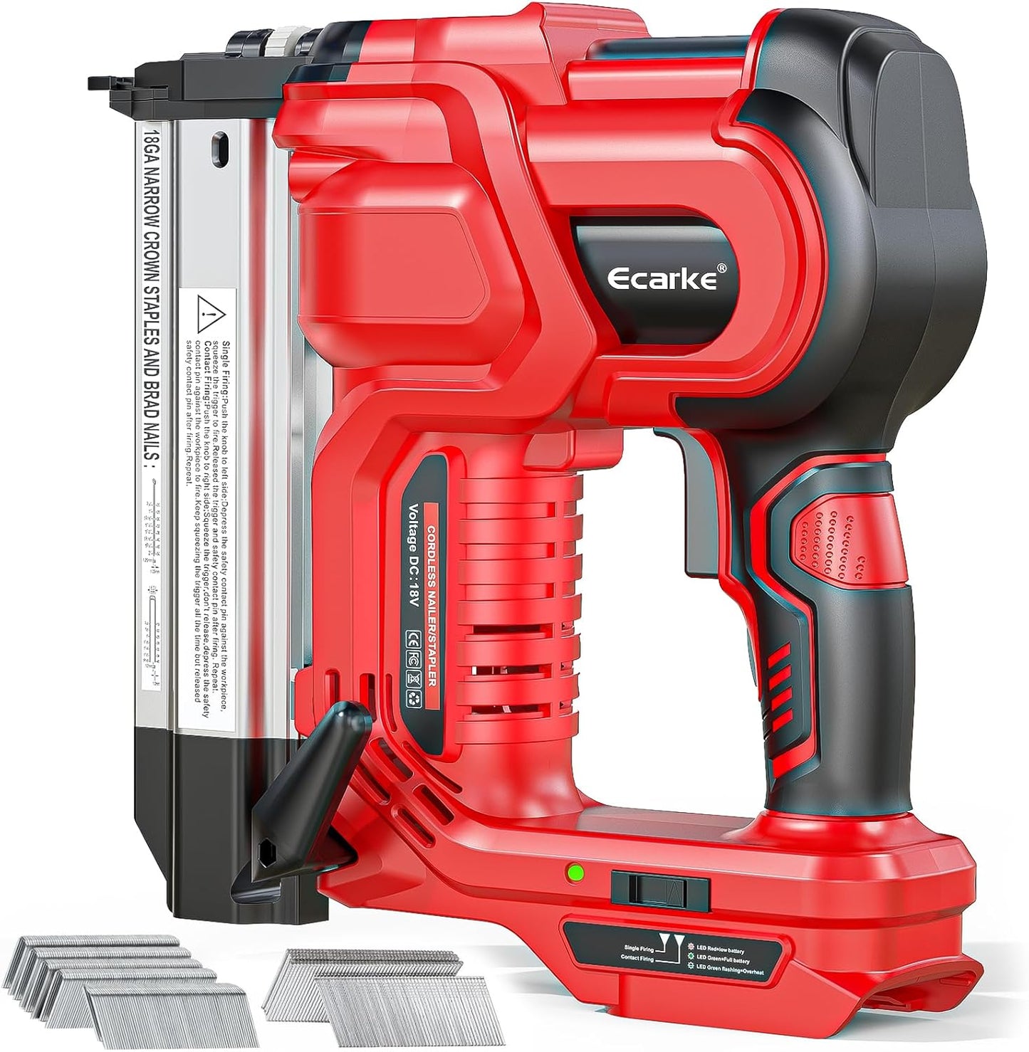 Ecarke 2in Electric Nail Gun for Milwaukee Battery - 2 in 1 Nailer