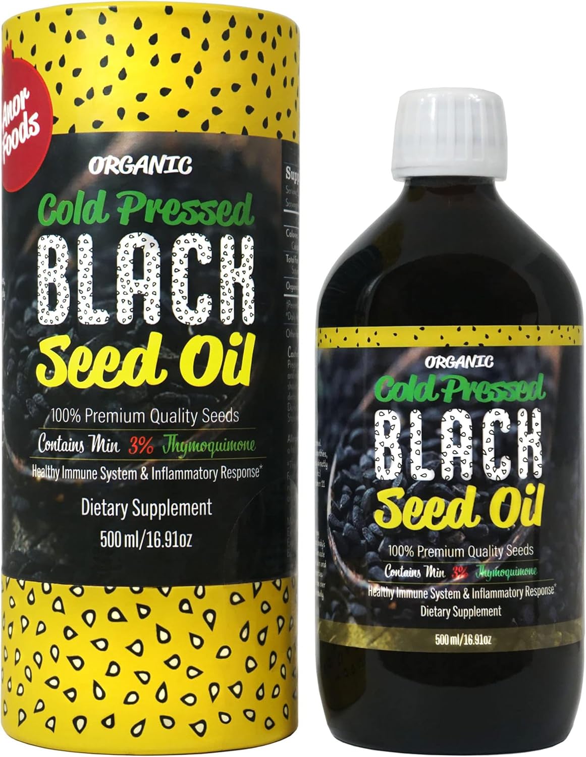 Black Seed Oil 16.9 Fl Oz - Organic Nigella Sativa for Health