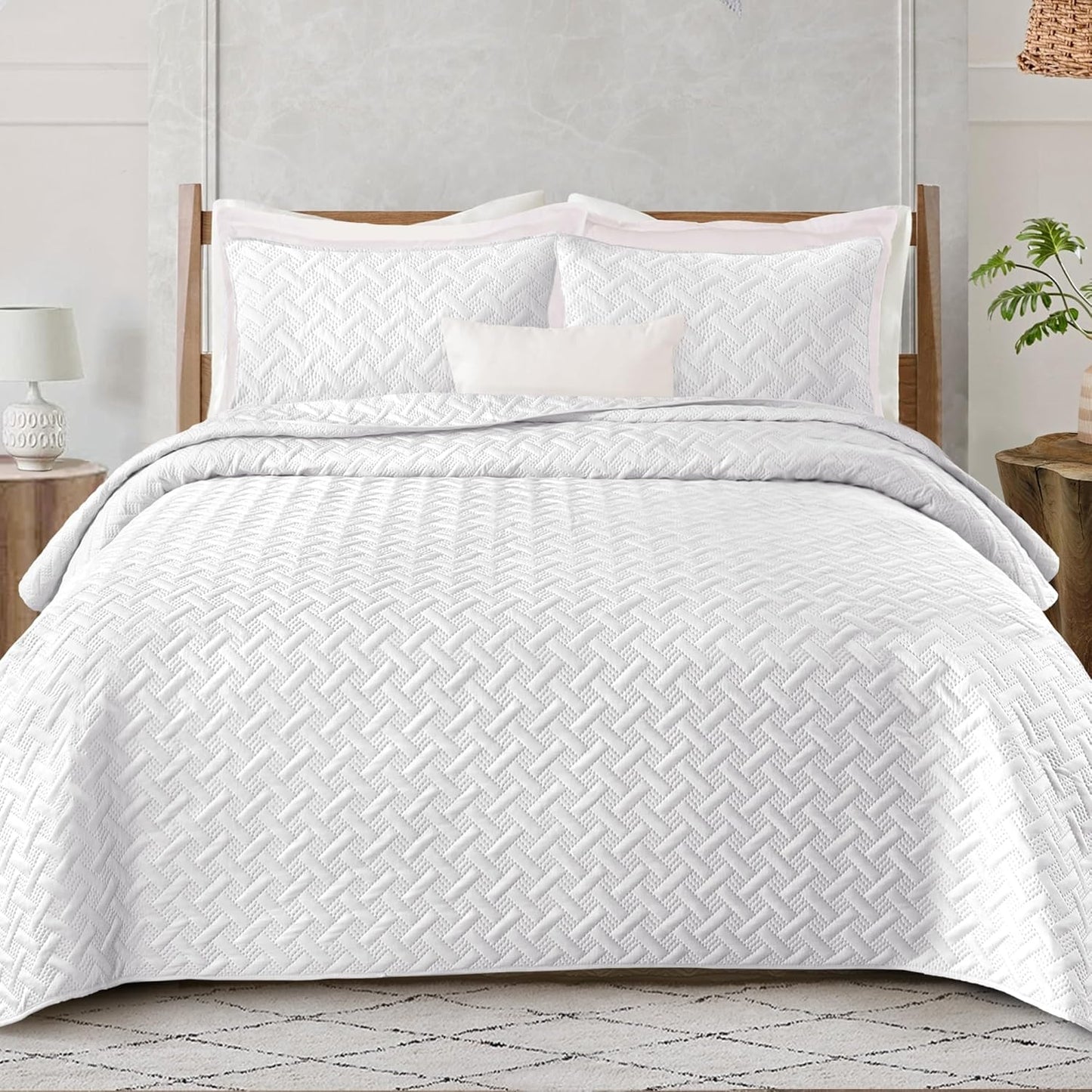 Soft Quilt Set Twin Size for All Seasons - Lightweight Bedding