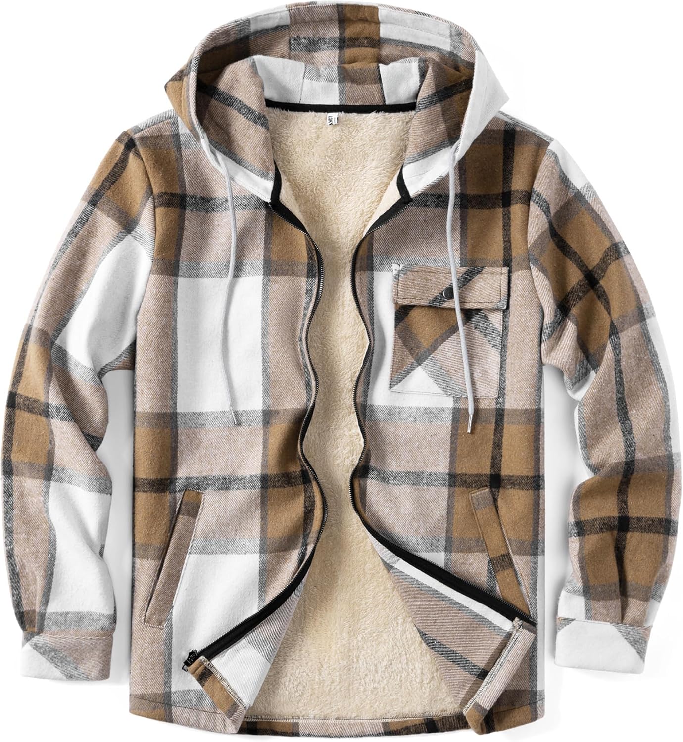 COOFANDY Men's Flannel Fleece Jacket for Warmth and Style