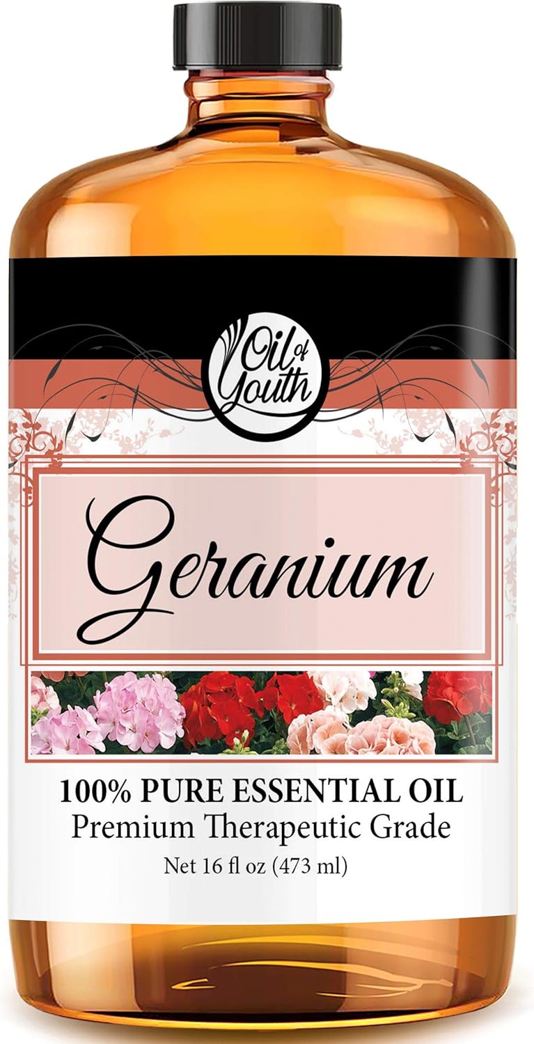 Premium Geranium Essential Oil for Diffuser & Aromatherapy