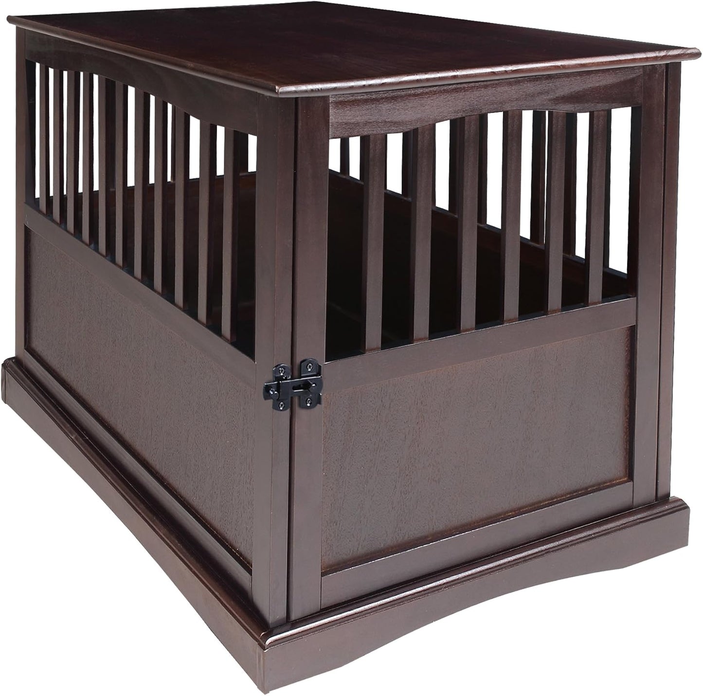 Casual Home Wooden Large Pet Crate, Stylish End Table Espresso