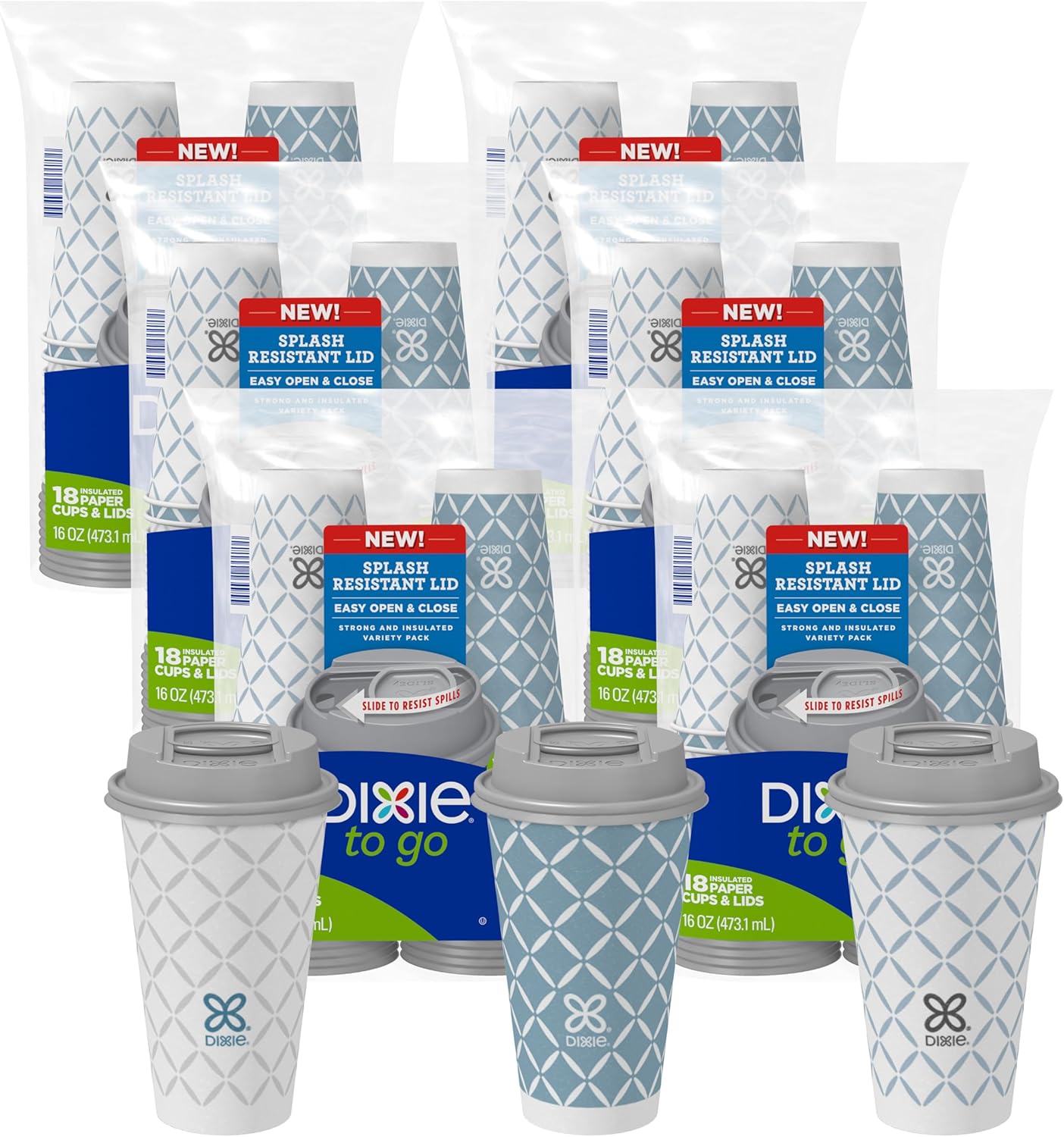 108ct Dixie 16oz Disposable Coffee Cups ~ On-The-Go Convenience!
