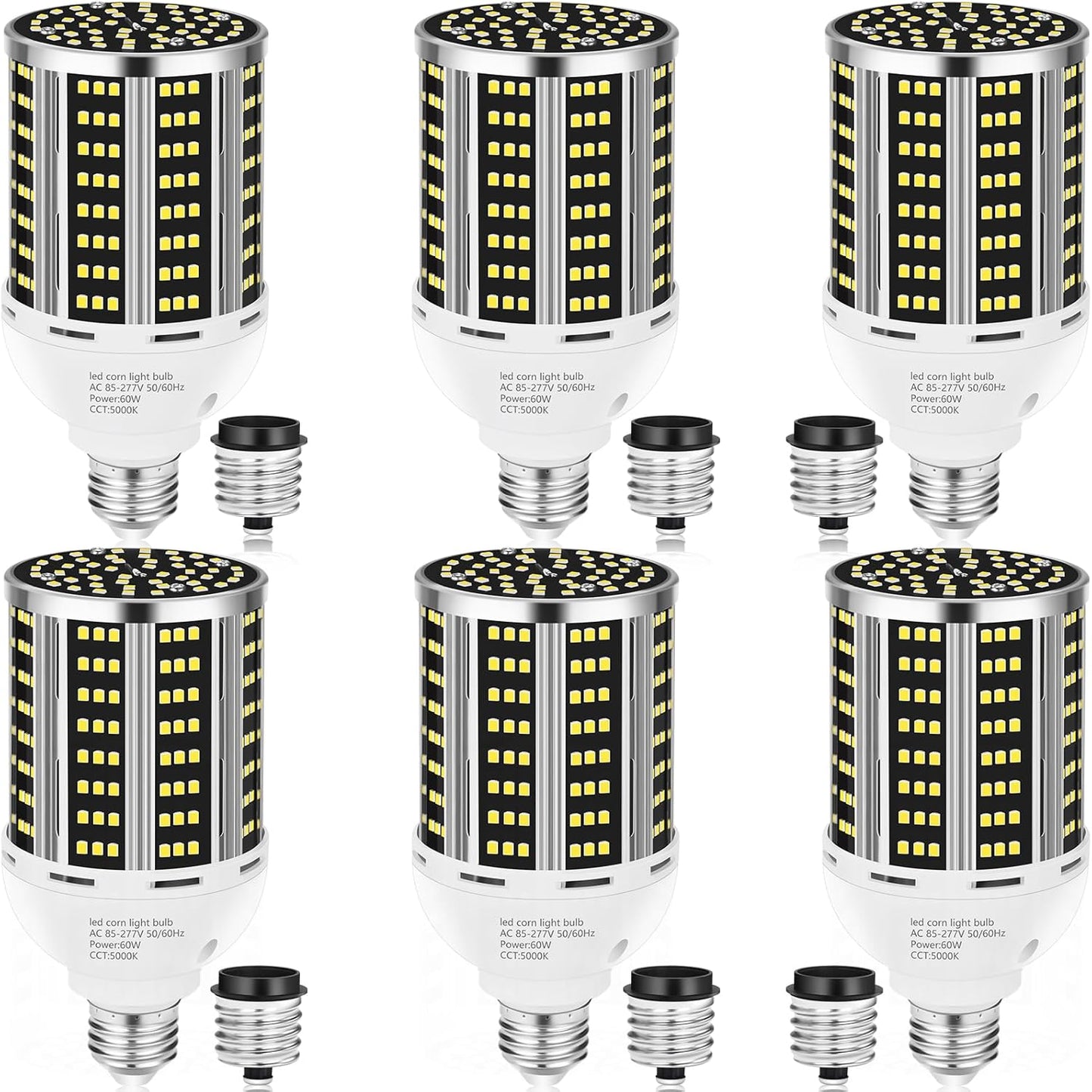YANYCN 65W LED Corn Light Bulb 6 Pack for Bright Lighting