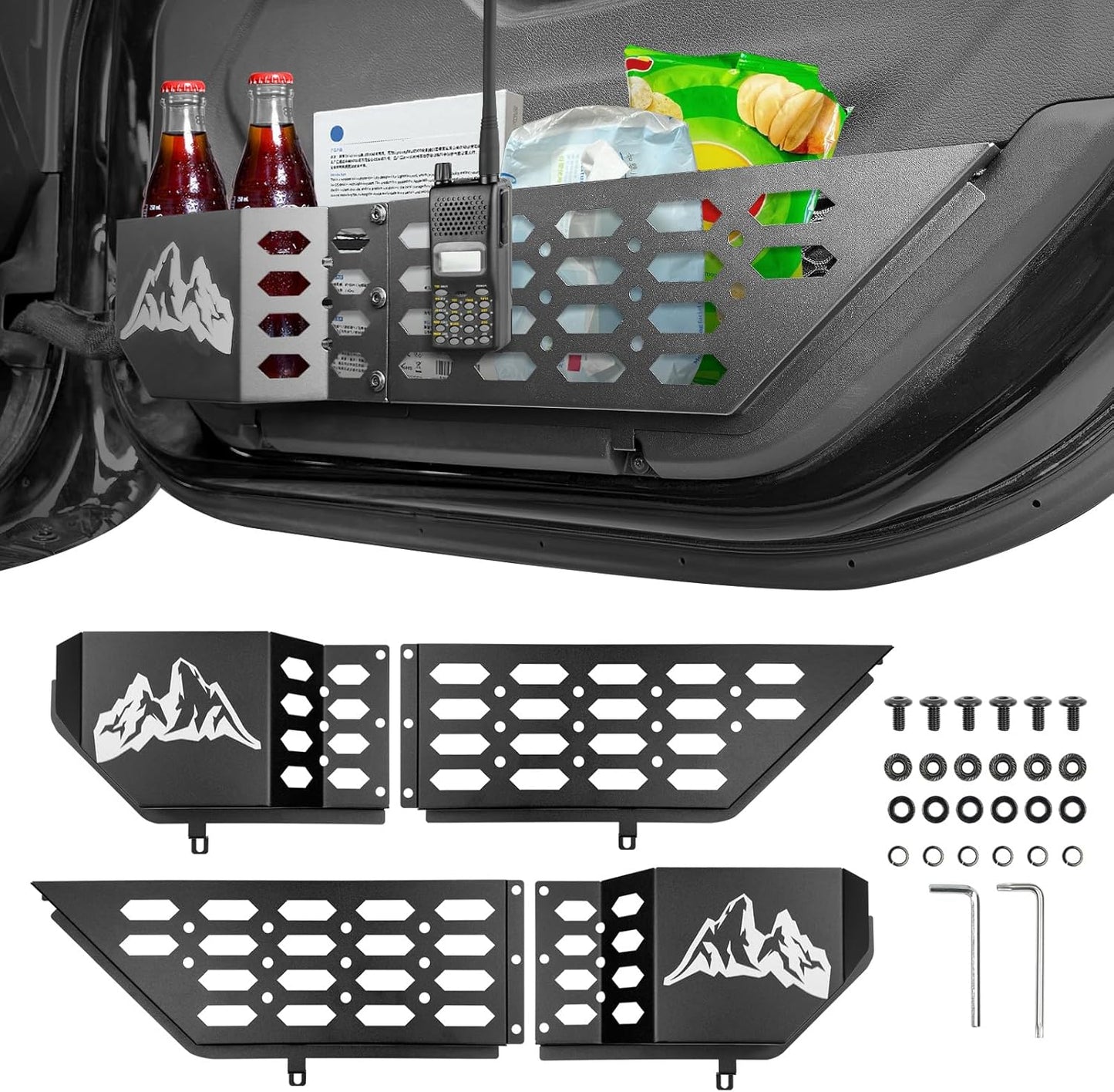 Metal Front Door Storage Box for Jeep Wrangler JL JLU JT 2/4 Door