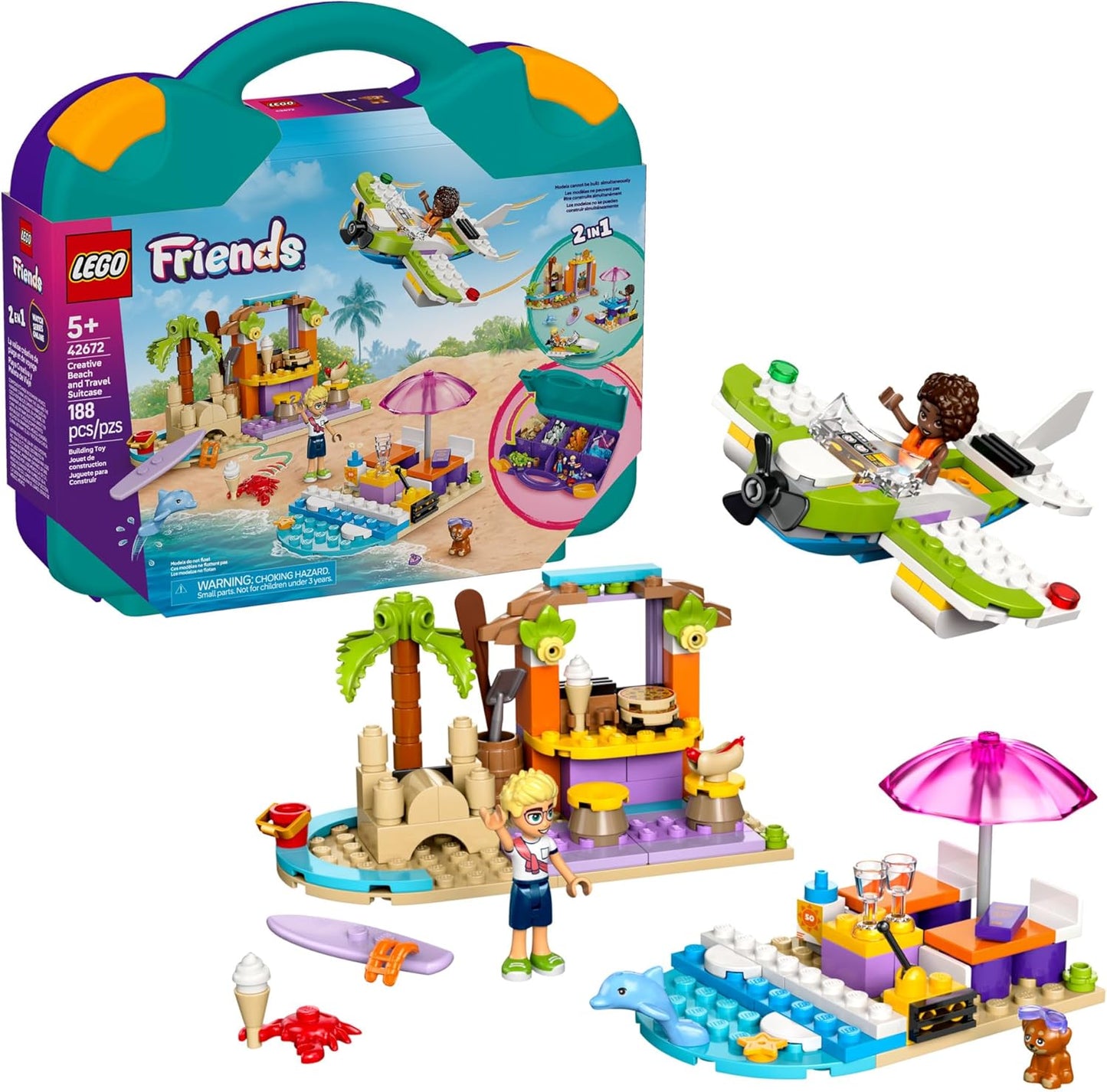 Portable Pretend Play Set for Kids - LEGO Friends Beach Suitcase