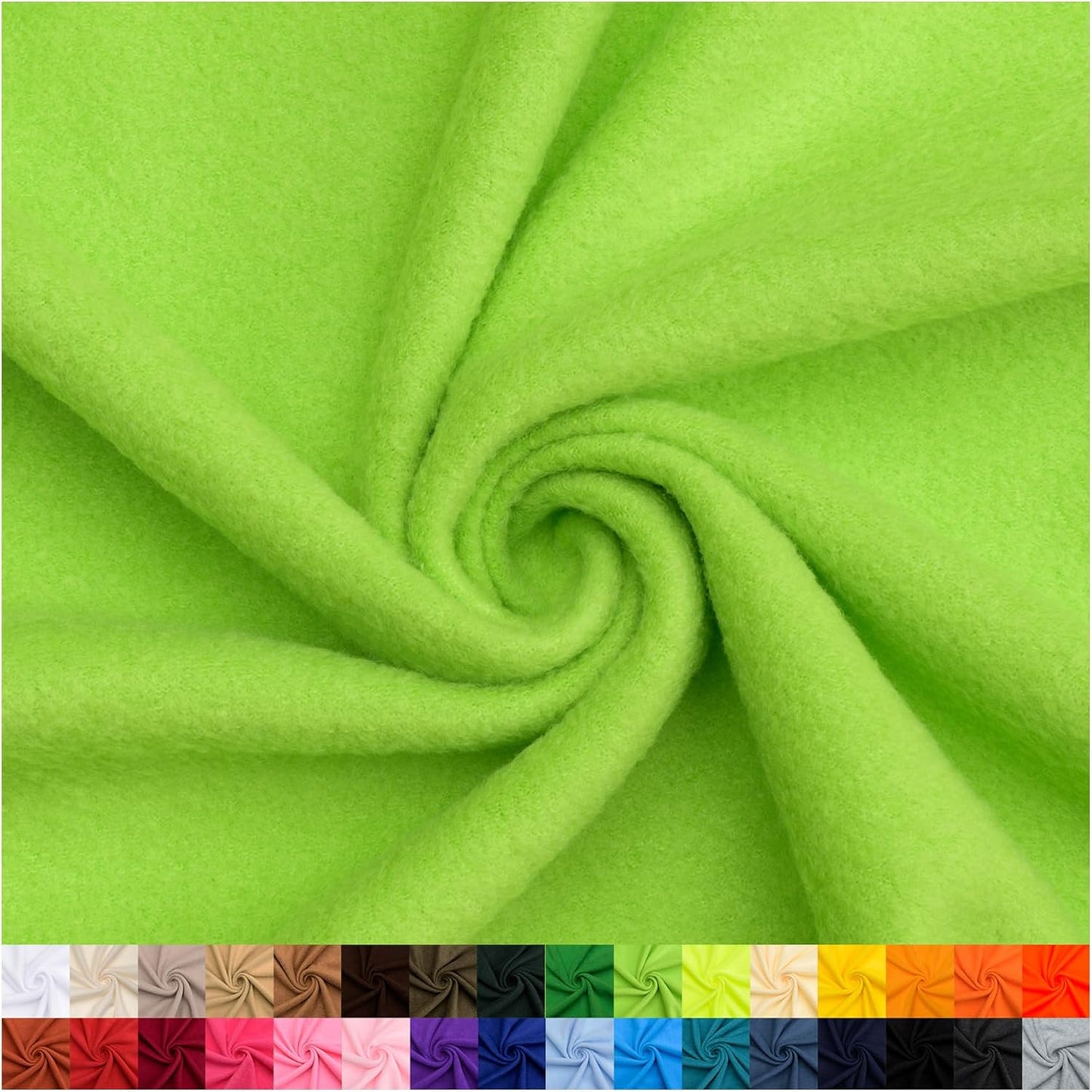 Pico Textiles Lime Green Solid Fleece Fabric - 3 Yards Bolt