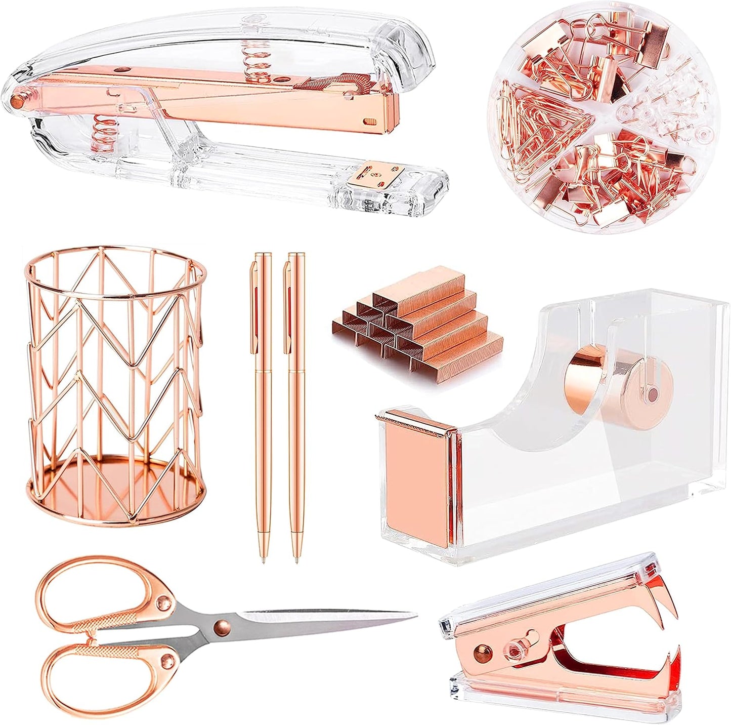 Famassi Rose Gold Desk Set: Chic Organization!