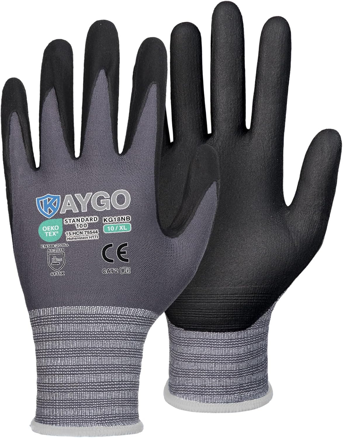 KAYGO Safety Work Gloves MicroFoam Nitrile Coated for Comfort