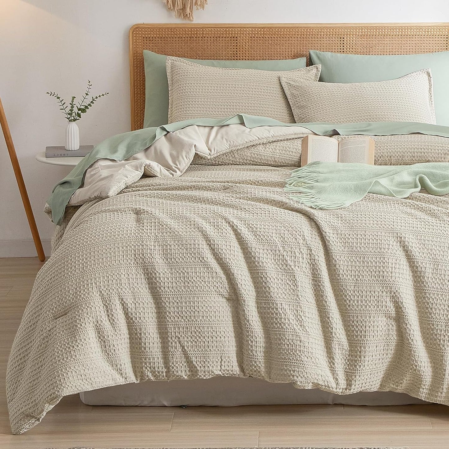 PHF Soft Waffle Comforter Set King Size for All Seasons