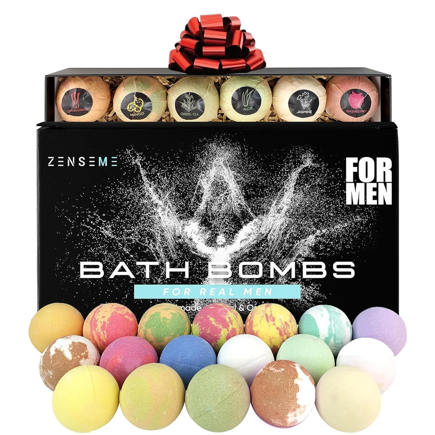 Bath Bombs for Men Gift Set of 18 Organic Handmade Fizzers