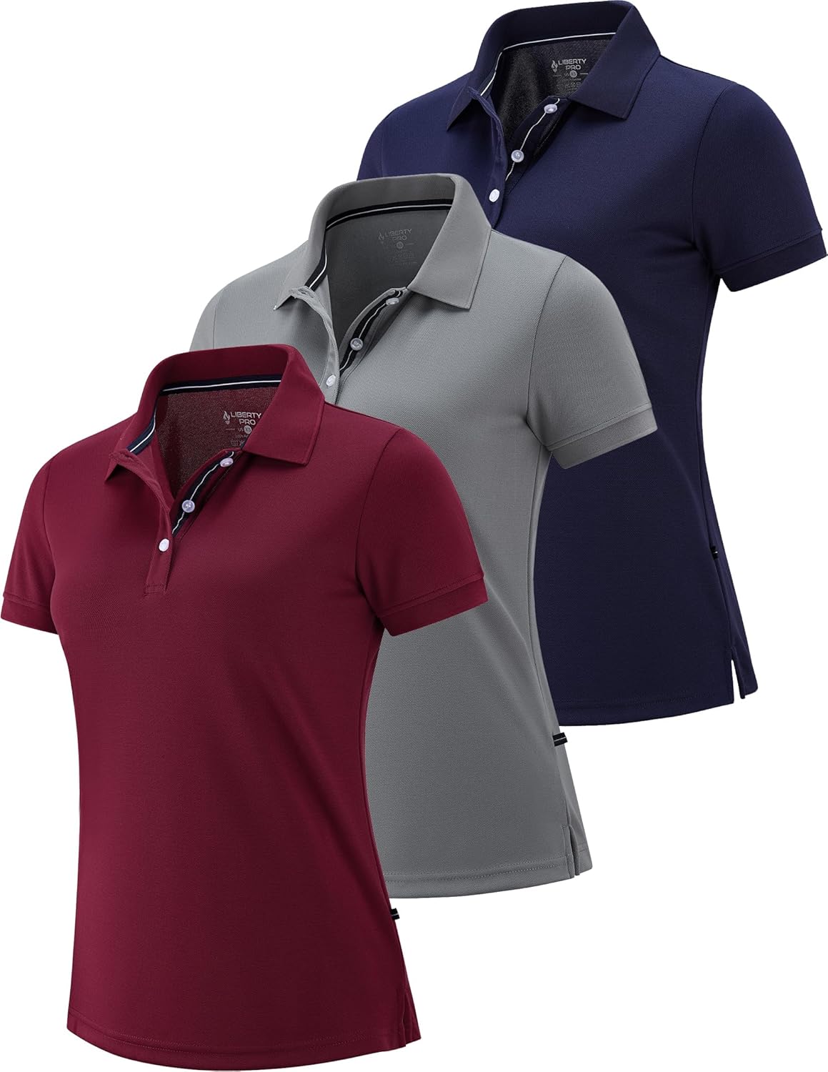 3 Pack Women's Athletic Dry Fit Polo Shirts for Active Lifestyle