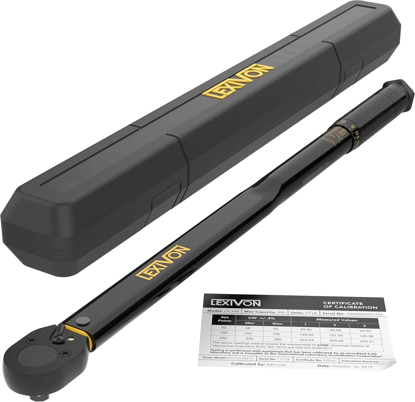 LEXIVON 1/2-Inch Drive Click Torque Wrench for Precision Use
