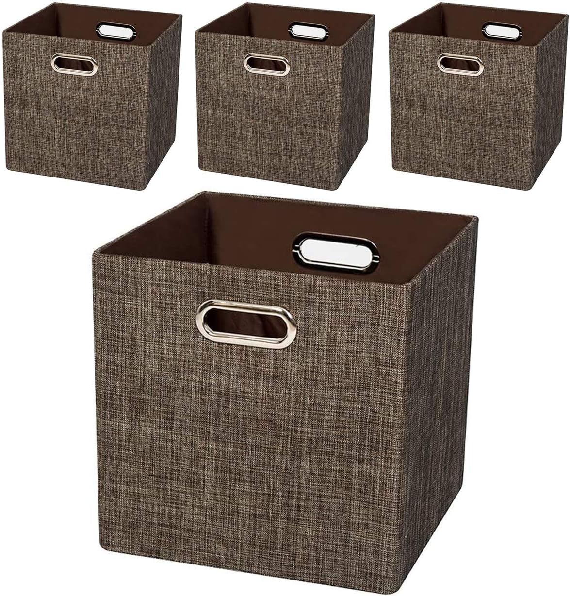 Thick Heavy Duty Fabric Storage Bins Cube Containers Set of 4