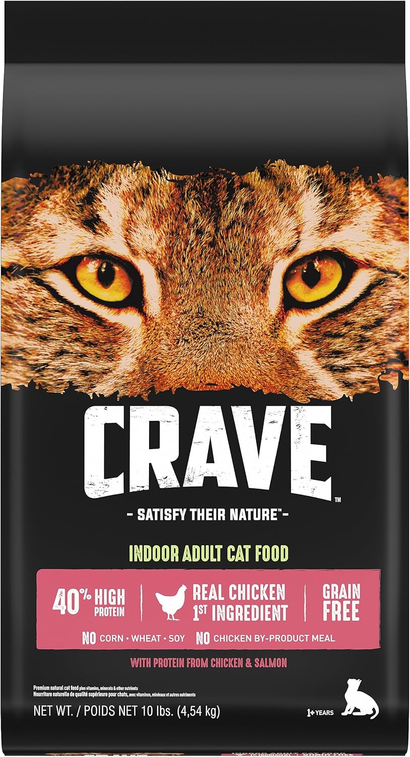 CRAVE Grain Free Indoor Adult High Protein Cat Food, 10 lb. Bag