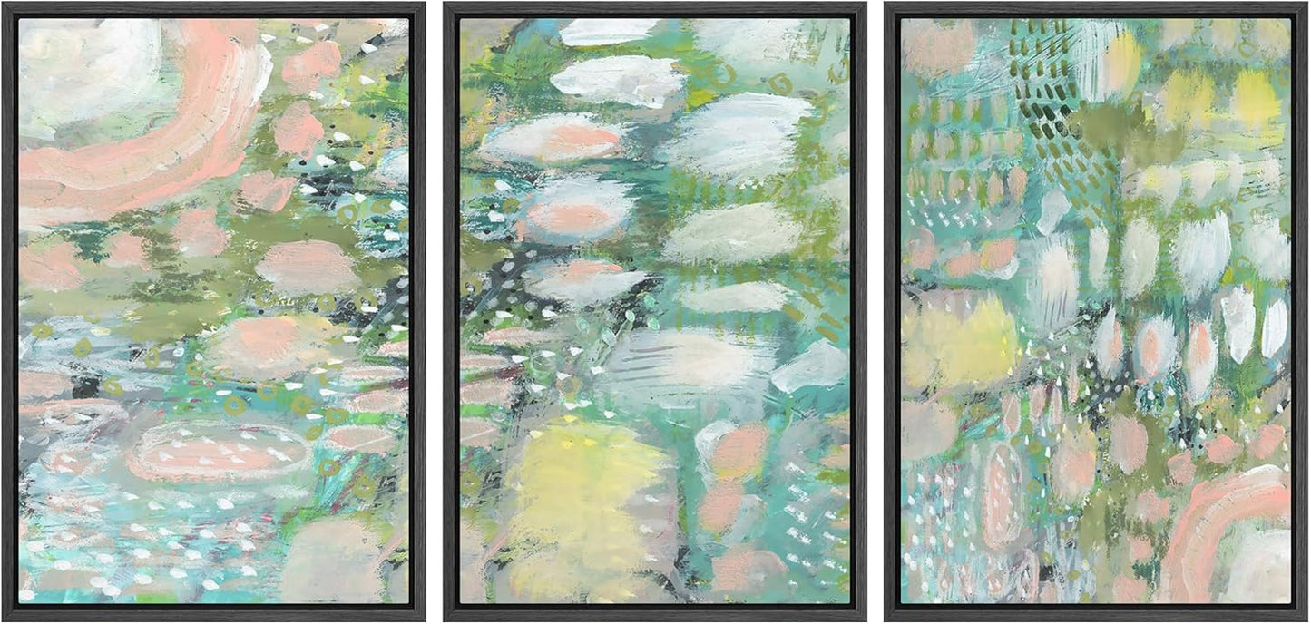Vibrant Textured Abstract Multi-Colored Wall Art Print Set