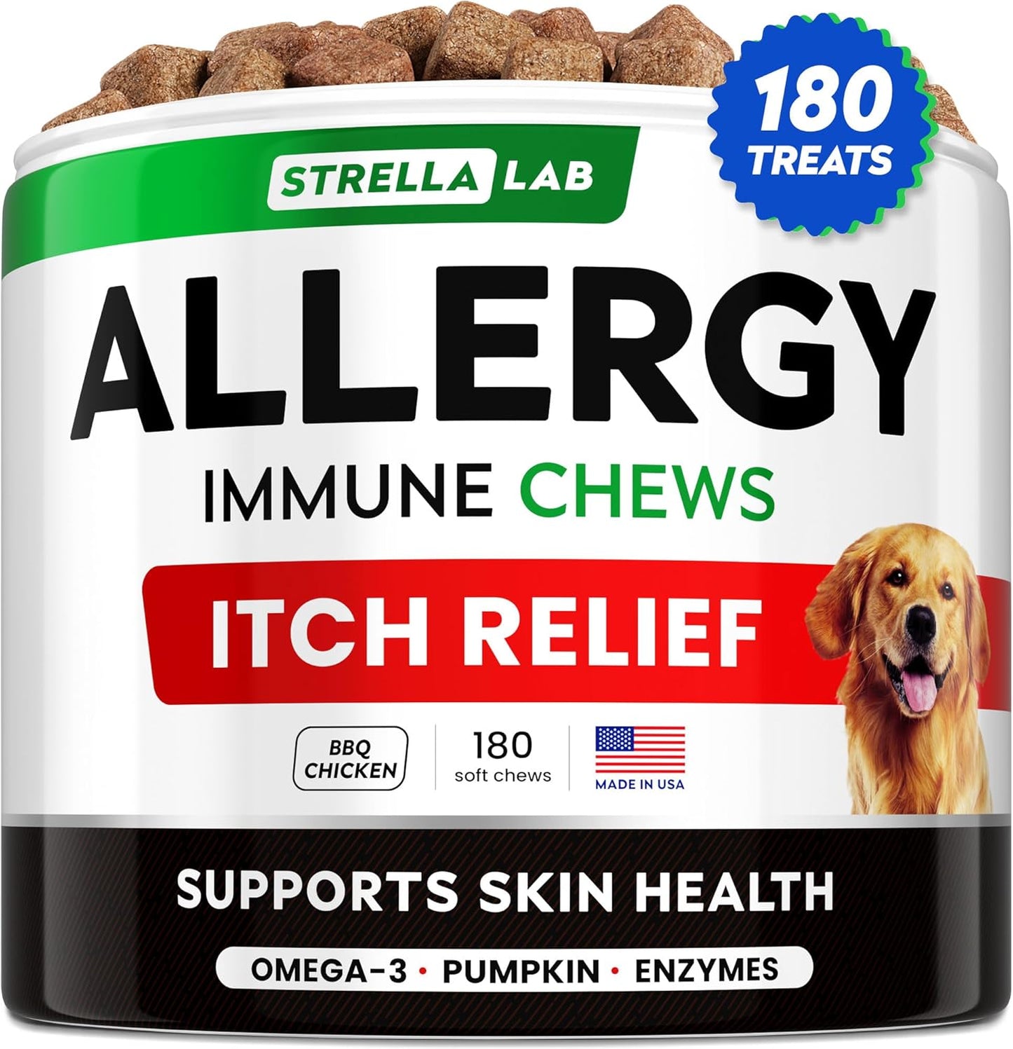 Dog Allergy Relief Chews with Omega 3 for Itch Support