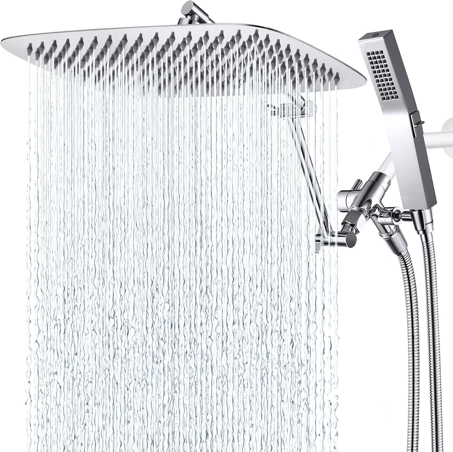 G-Promise 14 Inches Rainfall Shower Head with Handheld Spray Combo