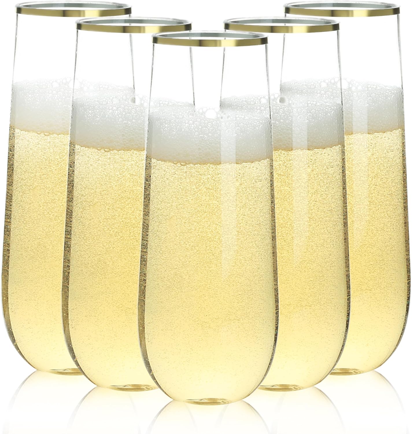 48 Pack 9 oz Stemless Plastic Champagne Flutes for Any Occasion