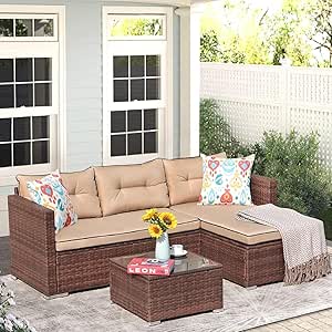JOIVI Outdoor Patio Furniture Set for Small Spaces and Comfort