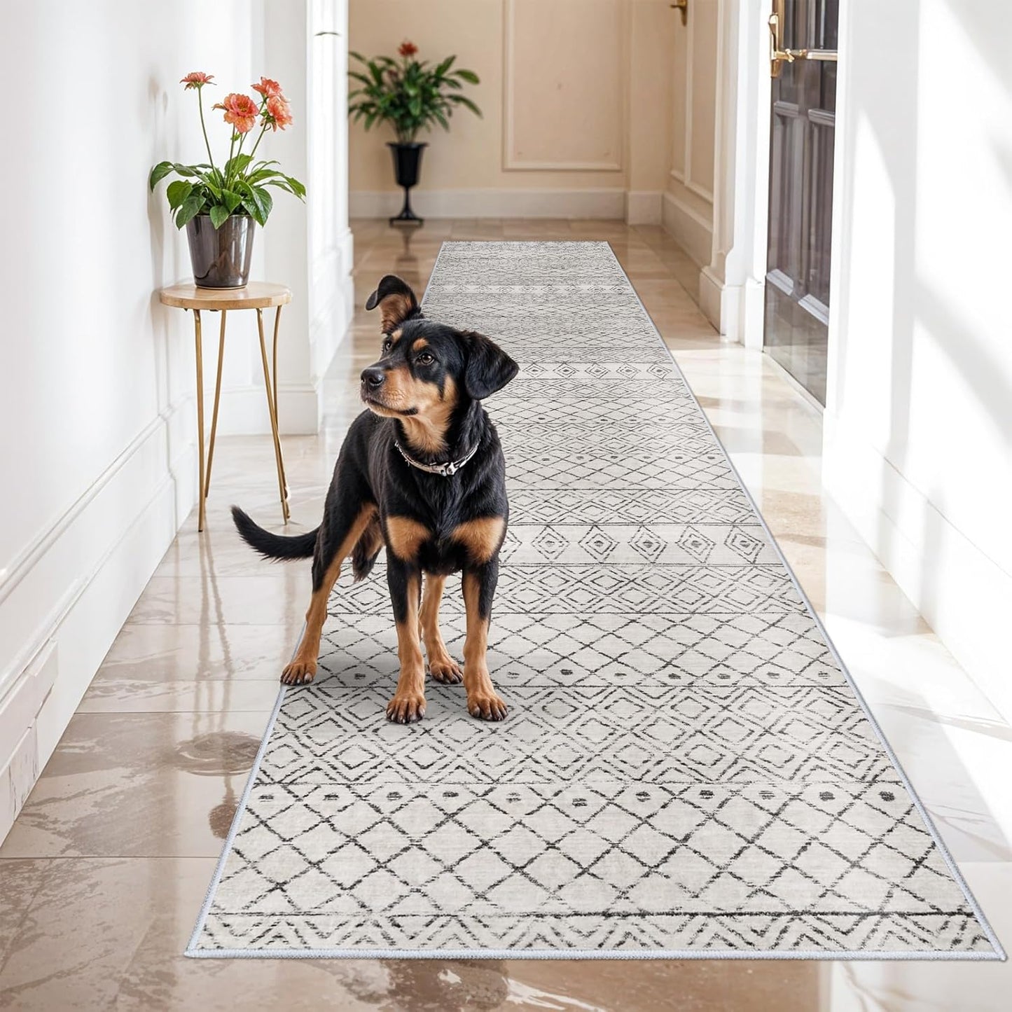 Washable Runner Rugs 3x16 for Hallway with Non Slip Backing