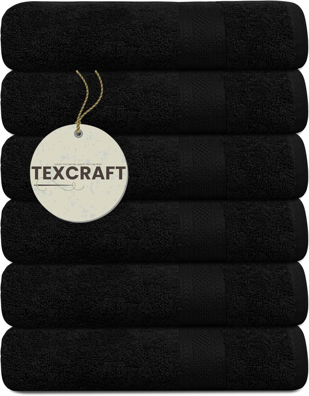 Large Bath Towels Set of 6 100% Cotton Terry Quick Dry