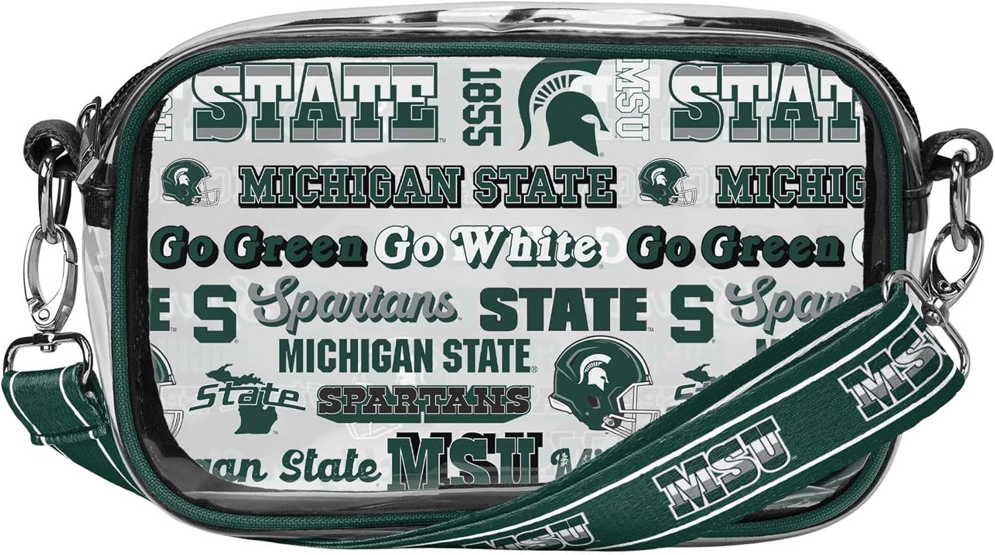 FOCO NCAA College Team Logo Stripe Clear Crossbody Bag Review