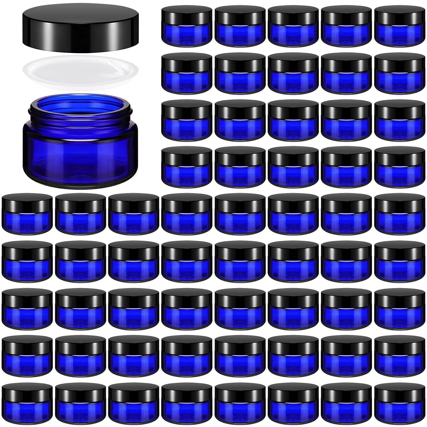 60 Pcs 1oz Glass Jars with Lids for Travel and DIY Projects