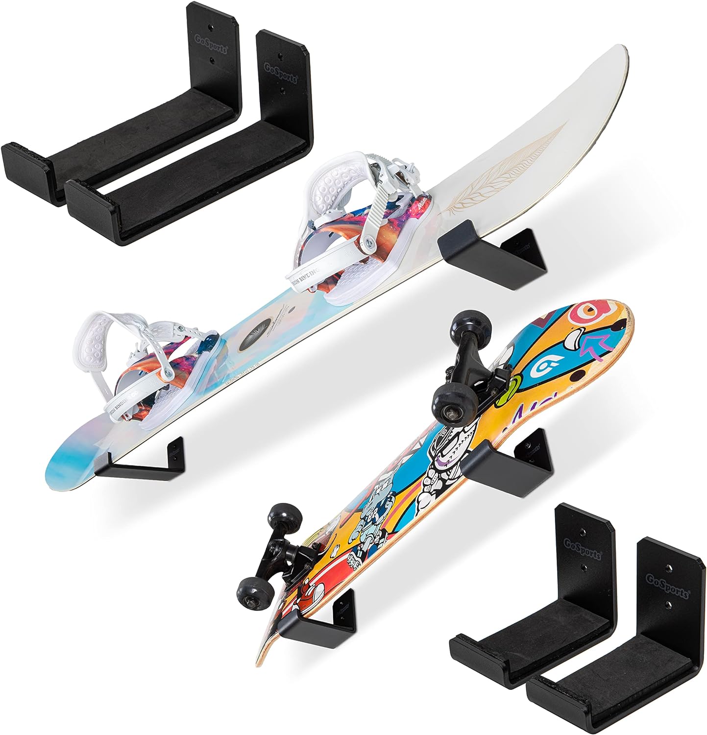 Space-Saving Wall Mounts for Snowboards & Skateboards