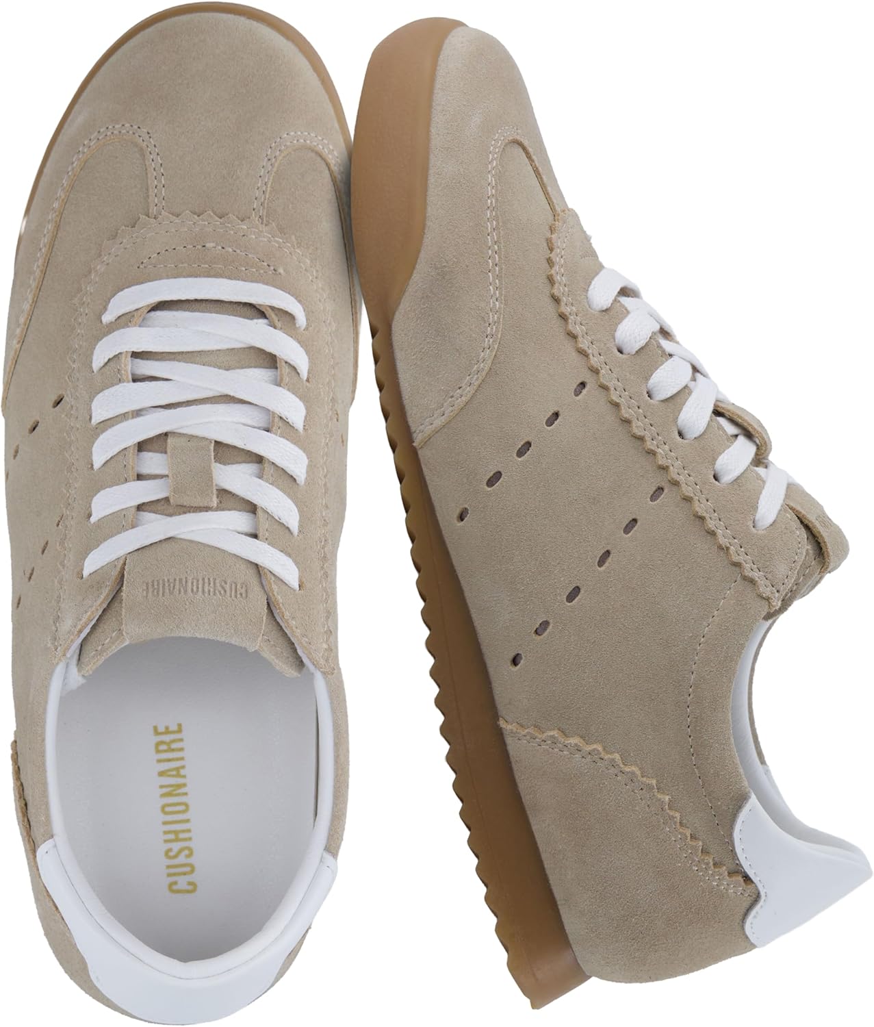 CUSHIONAIRE Tick Tock Women's Genuine Leather Lace-Up Sneakers