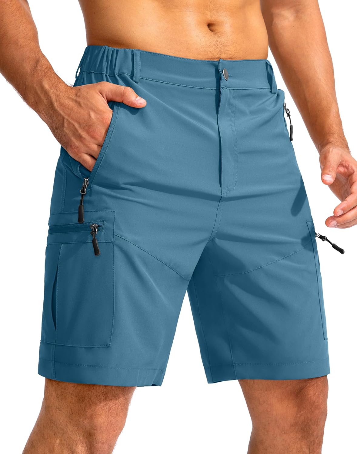 Pudolla Men's Hiking Cargo Shorts 9in Lightweight Outdoor Gear