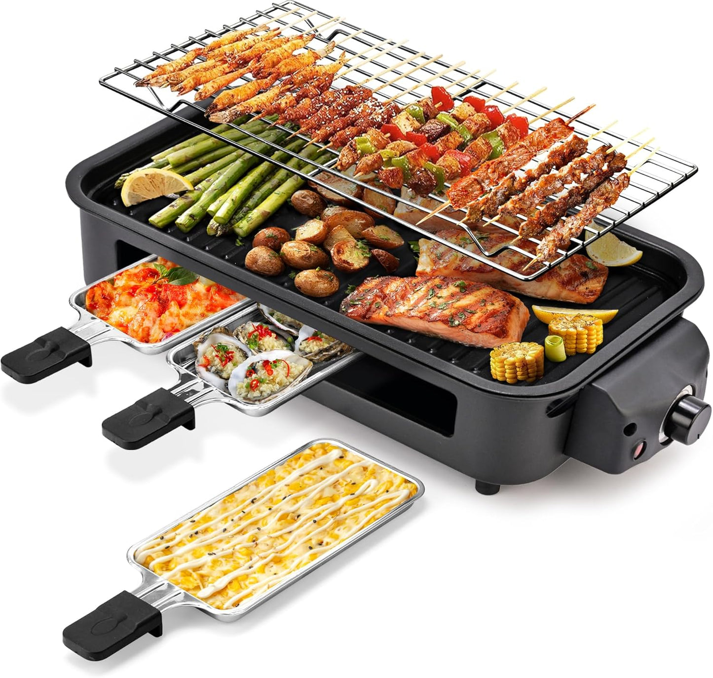 Pukomc Electric Indoor Grill: Versatile 2 in 1 Cooking Solution