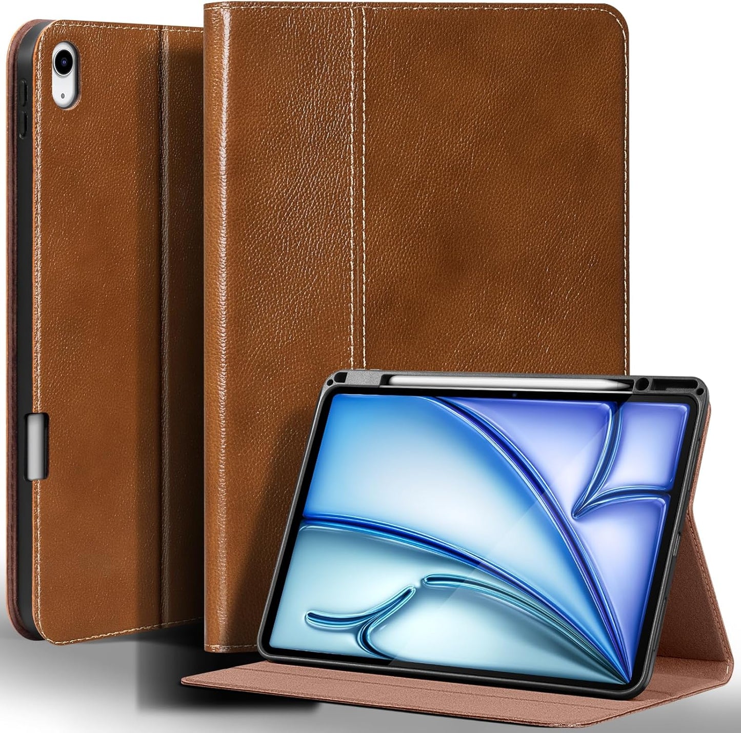 Genuine Leather Case for iPad Air 13 Inch with Pencil Holder