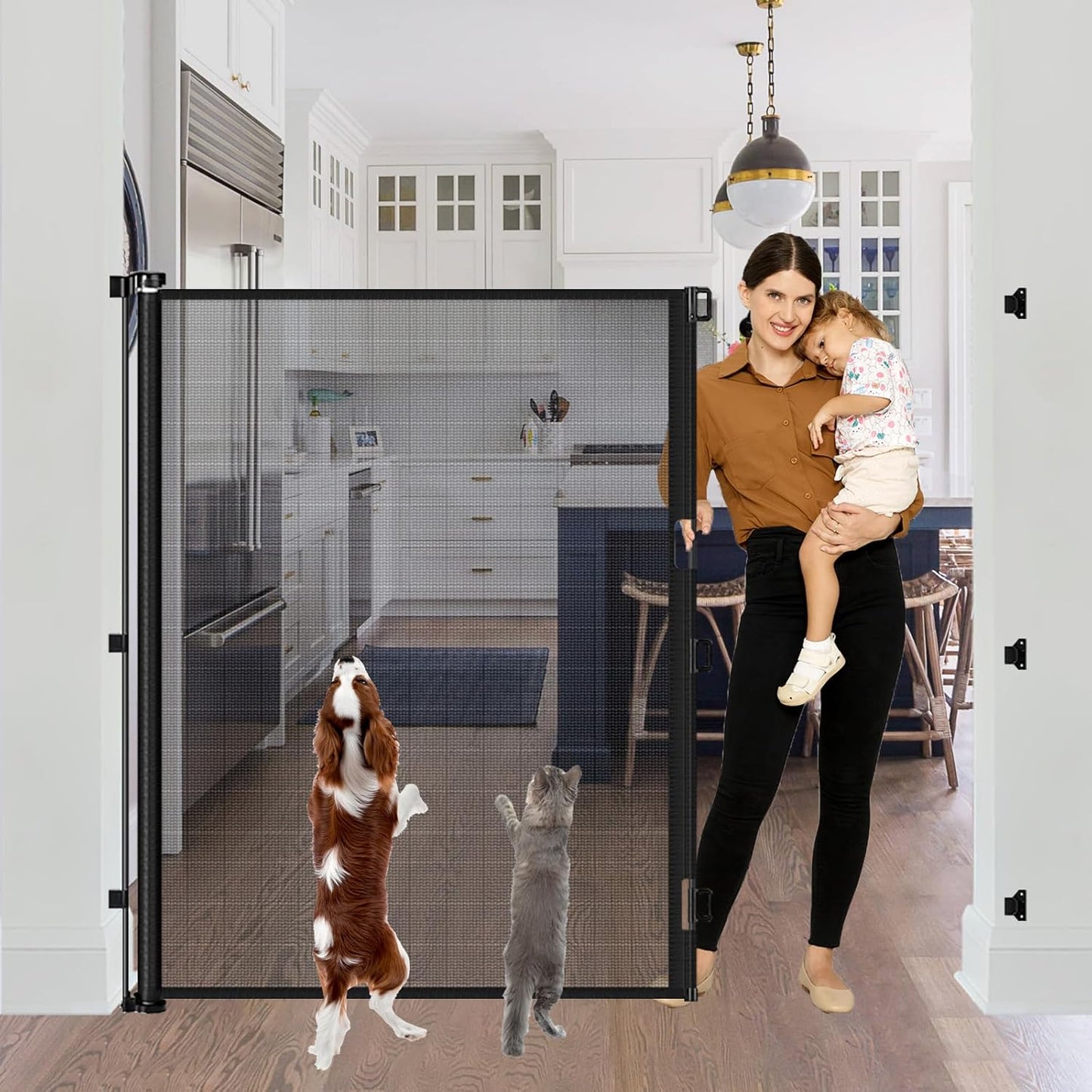 60 Inch Tall Retractable Baby Gates for Cats and Dogs