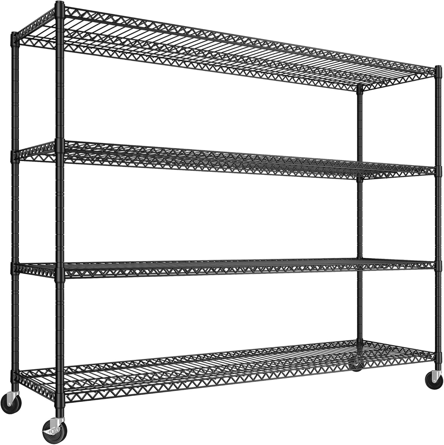 Heavy Duty 60ft'W Storage Shelves with Wheels for Garage Use