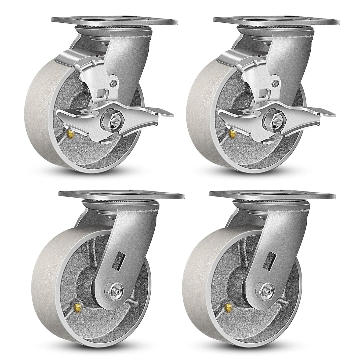 5in Heavy Duty Industrial Casters Set of 4 for Tough Use