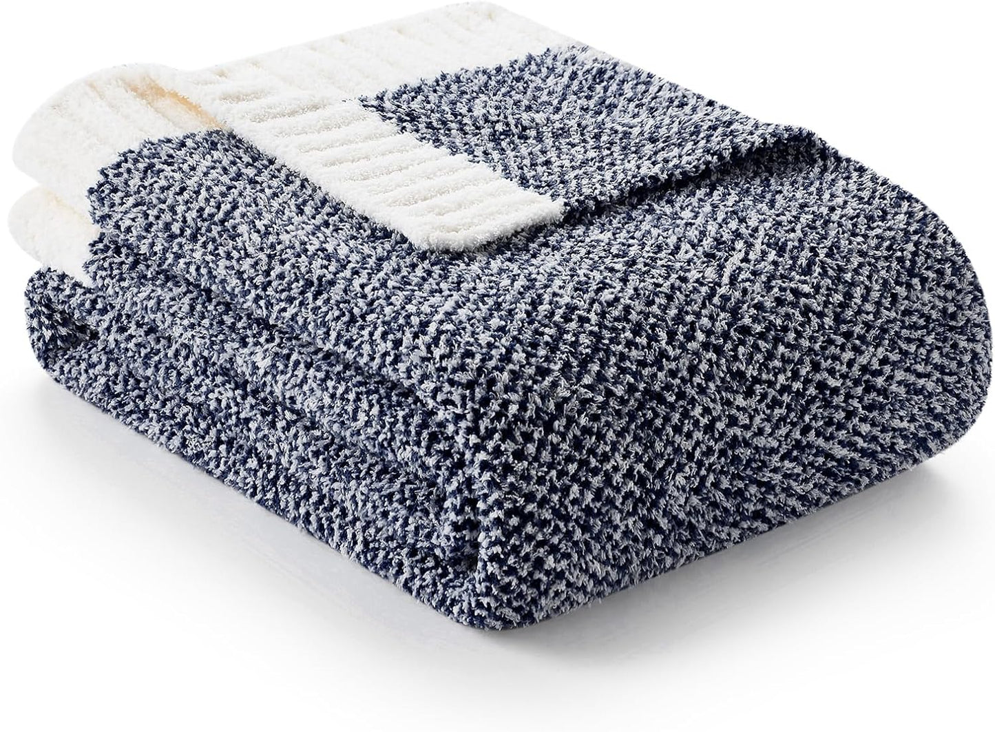 Snuggle Sac Heather Navy Twin Size Blanket - Cozy Microfiber Warmth